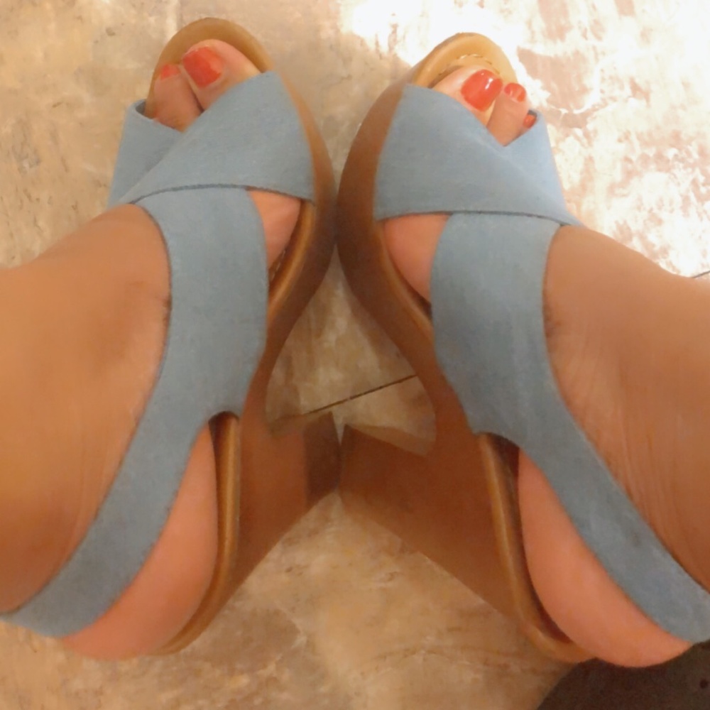 Denim Wedge Heel